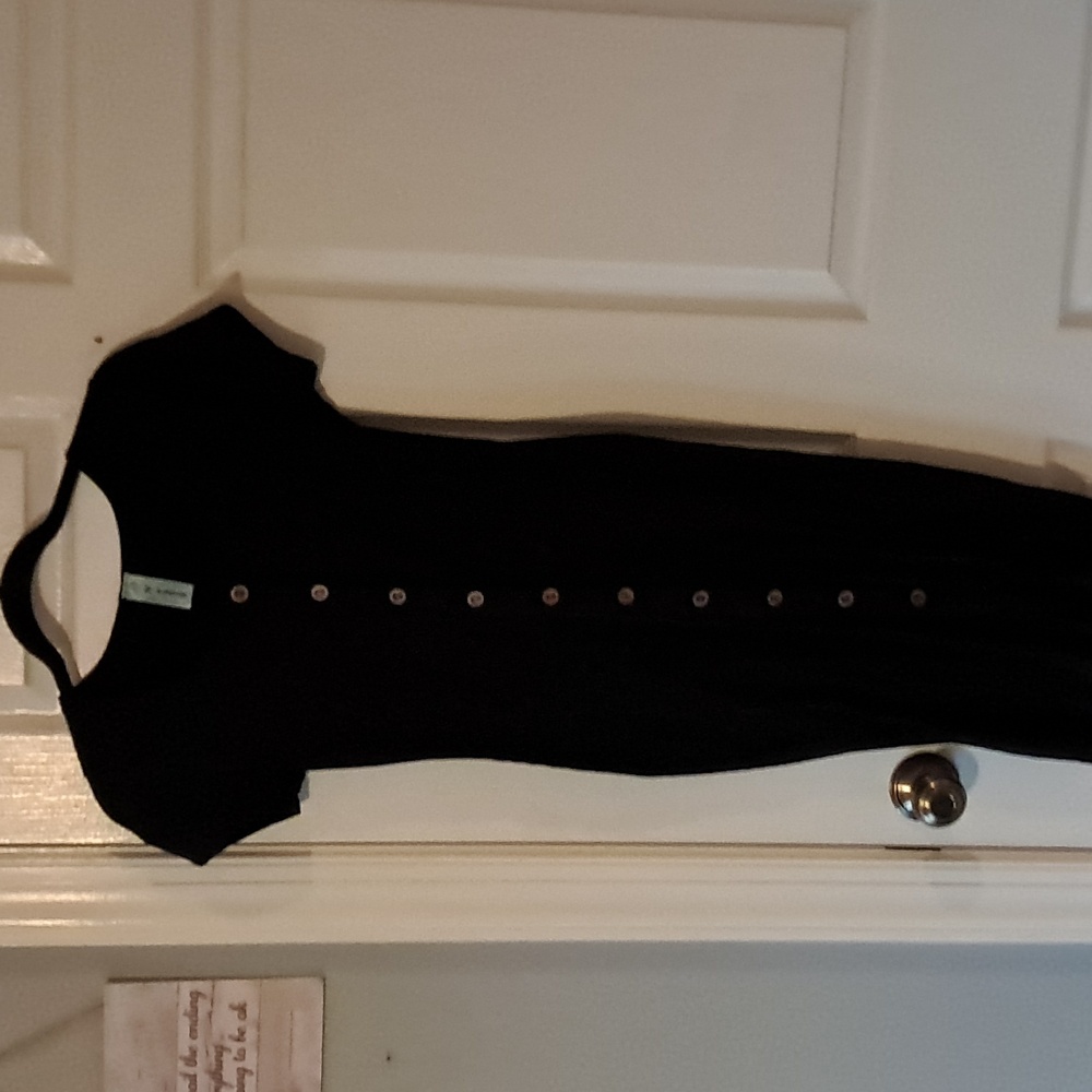 Black button up sweater dress. Size M
